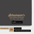 South Africa map as a Push Pin Map in dark gray with personalization as a logo with family name