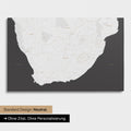 Neutral and simple standard version of a South Africa map as a Push Pin Map in dark gray
