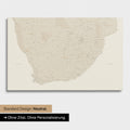 Neutral and simple standard version of a South Africa map as a Push Pin Map in gold