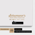 South Africa map as Push Pin Map in Light Black with personalization as logo with family name