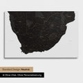 Neutral and simple standard version of a South Africa map as a Push Pin Map in Light Black