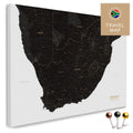 South Africa map in Light Black color as a Push Pin Map, with pins for marking travel destinations, high-quality made in Germany.