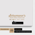 South Africa map as Push Pin Map in Light Gray with personalization as logo with family name