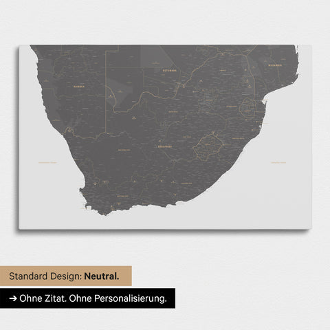 Neutral and simple standard version of a South Africa map as a Push Pin Map in Light Gray
