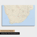 Neutral and simple standard version of a South Africa map as a Push Pin Map in Multicolor Classic