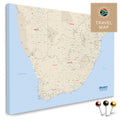 South Africa map in color Multicolor Classic as a Push Pin Map, with pins for marking travel destinations, high-quality made in Germany.