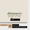 South Africa map as a Push Pin Map in Olive Green with personalization as a logo with family name