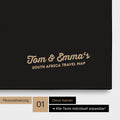 South Africa map as a Push Pin Map in black and white with personalization and imprint of your name