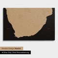 Neutral and simple standard version of a South Africa map as a Push Pin Map in Sonar Black (Black-Gold)