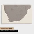 Neutral and simple standard version of a South Africa map as a Push Pin Map in Warmgray (brown-gray)