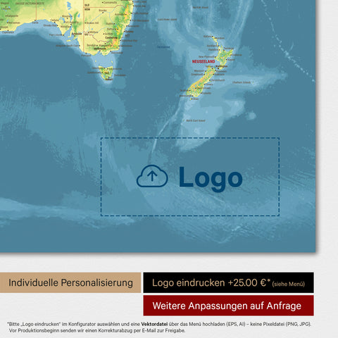 Topograhic World Map TRAVEL® Design Premium Poster – Multicolor Topo