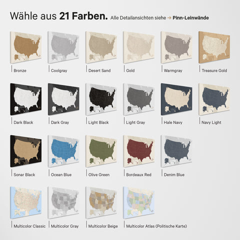 Magnetic USA Map TRAVEL® Magnet Board – in 21 Colors