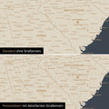 USA Amerika Karte Leinwand in Hale Navy (Dunkelblau) wahlweise mit dem Straßennetz der wichtigsten Highways und Interstates