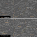 USA Amerika Karte Pinn-Leinwand in Light Gray optional mit dem Straßennetz der größten Highways und Interstates