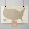 USA Amerika Landkarte in Desert Sand mit sehr hohem Detailgrad als Poster kaufen