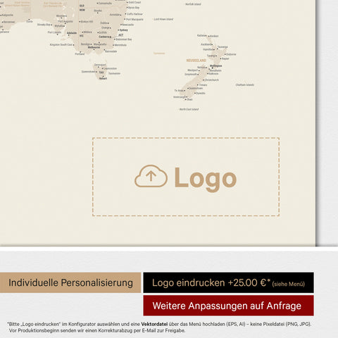 World Map ANTARCTICA® Magnet Board – Gold