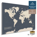 Magnetische Weltkarte ANTARCTICA mit Antarktis als massives Magnetboard in der Farbe Hale Navy, in einem modernen, minimalistischem Design zum Pinnen und Markieren von Reisezielen mit Magneten