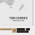 Magnetboard Weltkarte ANTARCTICA in Multicolor Grau mit Personalisierung im Vintage-Stil