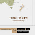 Magnetboard Weltkarte ANTARCTICA in Multicolor Sienna mit Personalisierung im Vintage-Stil