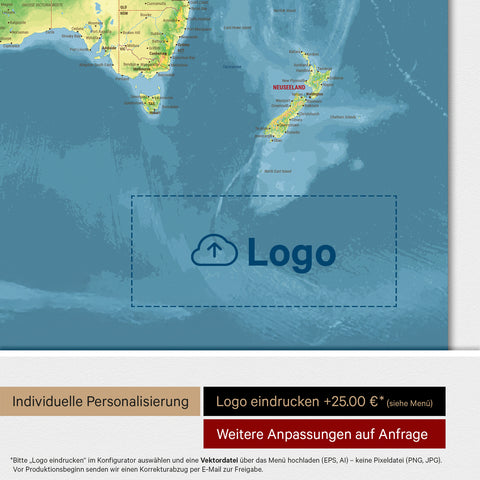Topographic World Map ANTARCTICA® Magnet Board – Multicolor Topo