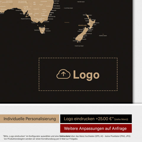 World Map ANTARCTICA® Magnet Board – Sonar Black
