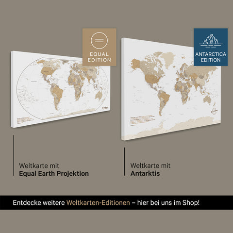 Design Push Pin World Map TRAVEL® – Dark Black (Black-White)