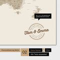 Alternatives Motiv für eine Personalisierung mit deinem Namen auf einer Weltkarte in Farbe Desert Sand