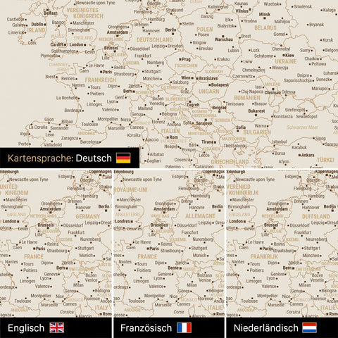 Push Pin World Map FINELINE® (Pinboard) – Bronze