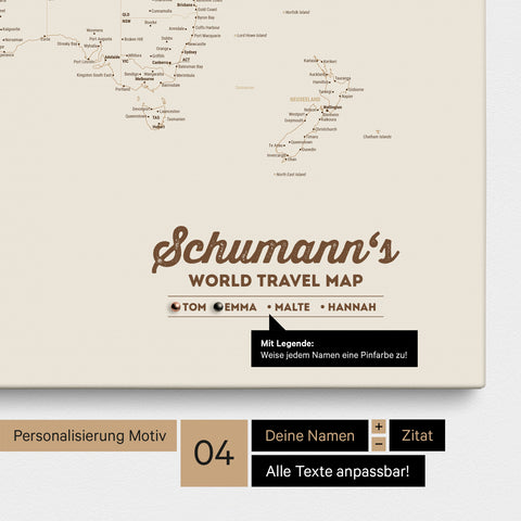 Personalisierung Motiv 4 mit Namen für die ganze Familie sowie mit Legende