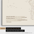 World map FINELINE in Desert Sand with an embossed quote from Anthony Bourdain, which can be replaced with any other quote