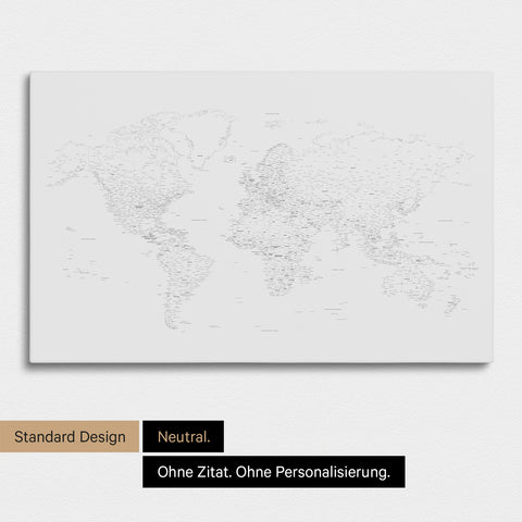 Simple world map FINELINE as a pinboard canvas in Coolgray color without personalization