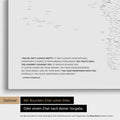 World map FINELINE in Coolgray with an embossed quote from Anthony Bourdain, which can be replaced with any other quote