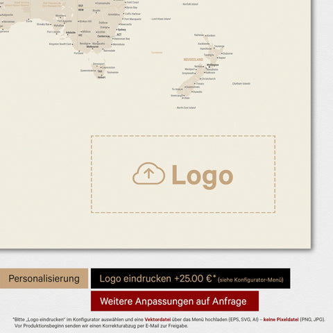 Carte du monde TRAVEL® Tableau magnétique – Or