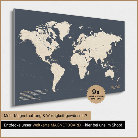 Magnetic World Map TRAVEL® Poster – Hale Navy