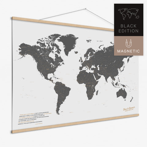 Magentische Weltkarte in Light Gray als Magnet-Poster kaufen