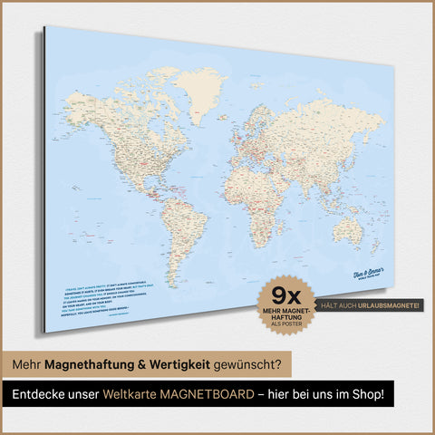 Magnetische Weltkarte TRAVEL® Magnetposter – Multicolor Classic