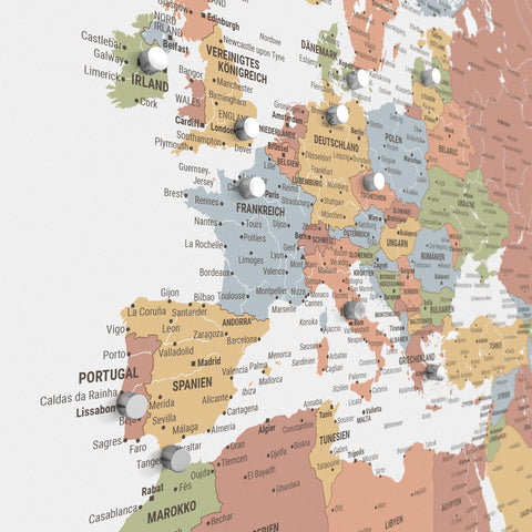 Magnetic TRAVEL® World Map Poster – Multicolor Sienna