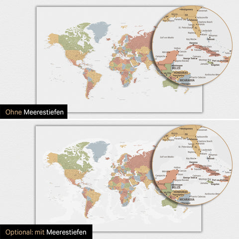 Magnetic TRAVEL® World Map Poster – Multicolor Sienna