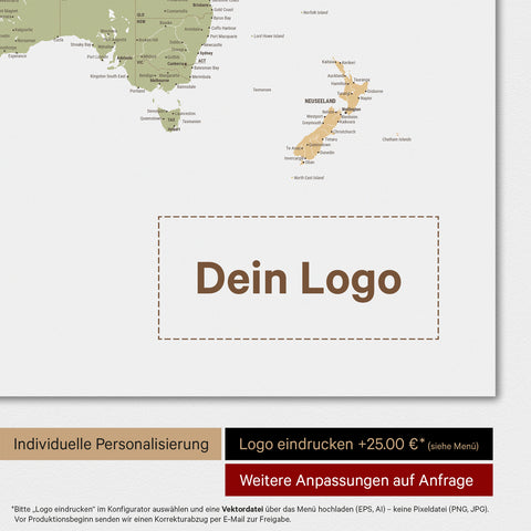 Magnetic TRAVEL® World Map Poster – Multicolor Sienna