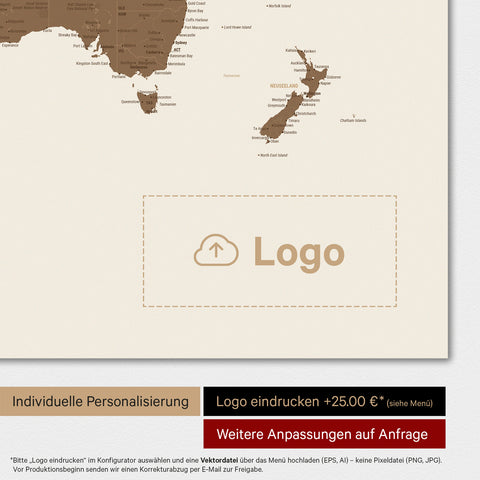 World Map TRAVEL® Design Premium Poster - Multicolor Brown