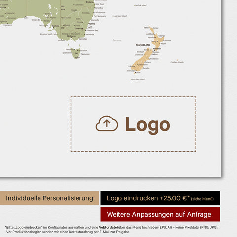 World Map TRAVEL® Design Premium Poster – Multicolor Sienna