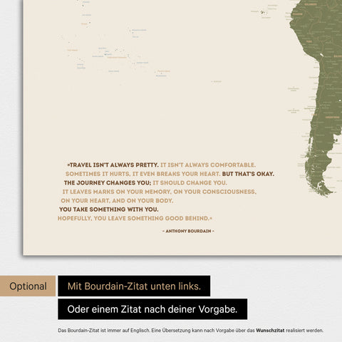 Personalisierte Weltkarte in Farbe Multicolor Vivid mit deinem Namen eingedruckt