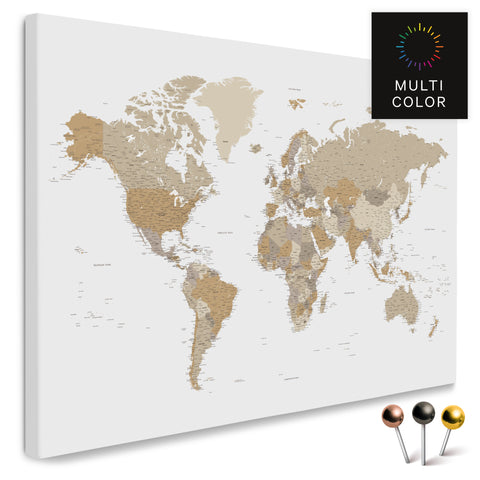 Design Push Pin World Map TRAVEL® (Pinboard) – Gold