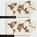 Weltkarte in Multicolor Braun mit zweidimensionalen Meerestiefen
