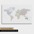 Neutral and simple version of a world map as a Push Pin Map in Multicolor Light without personalization