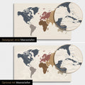 Weltkarte in Multicolor Matt mit zweidimensionalen Meerestiefen