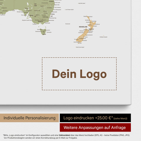 Design Push Pin World Map TRAVEL® (Pinboard) – Multicolor Sienna