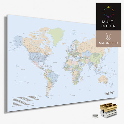 Magnetische Weltkarte in Multicolor Atlas als Magnetboard zum Pinnen und Markieren von Reisezielen kaufen