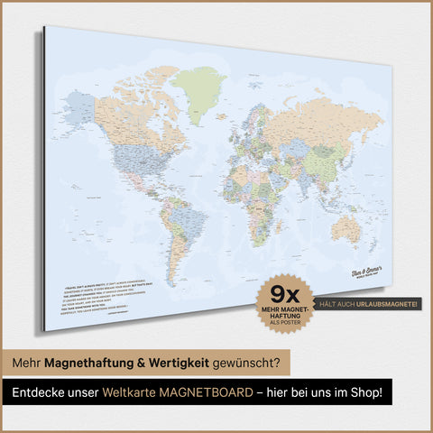 Magnetische Weltkarte TRAVEL® Magnetposter – Multicolor Atlas