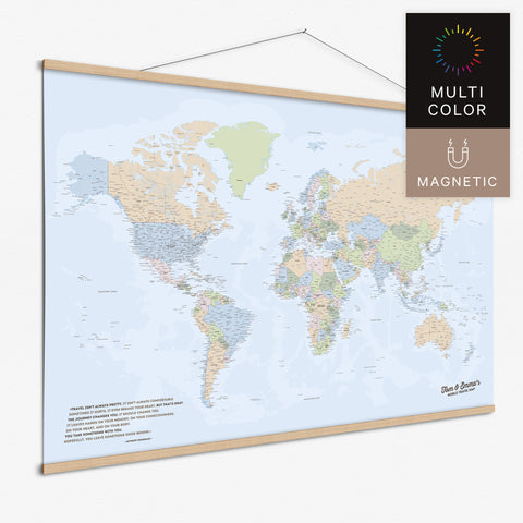 Magentische Weltkarte in Multicolor Atlas als Magnet-Poster kaufen